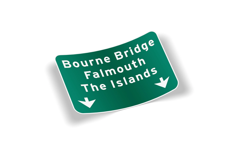 Bourne Bridge Approach Waterproof Vinyl Cape Cod Sticker